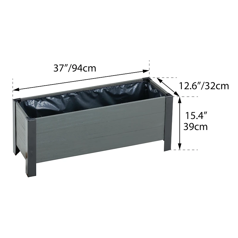 Grapevine Recycled Wood Rectangular Planter