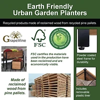 Grapevine Recycled Wood Rectangular Planter