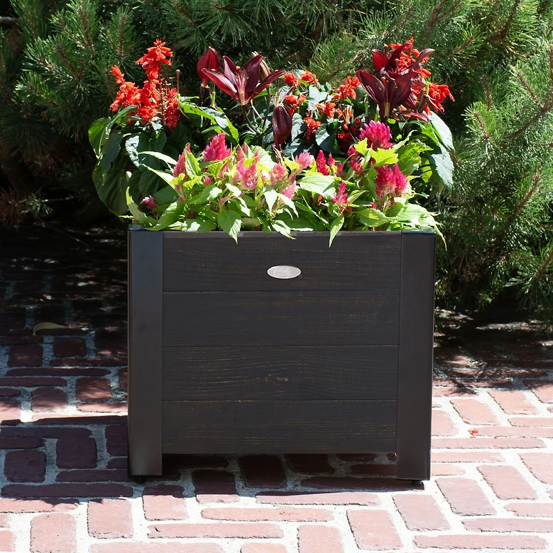 Grapevine Recycled Wood Square Planter