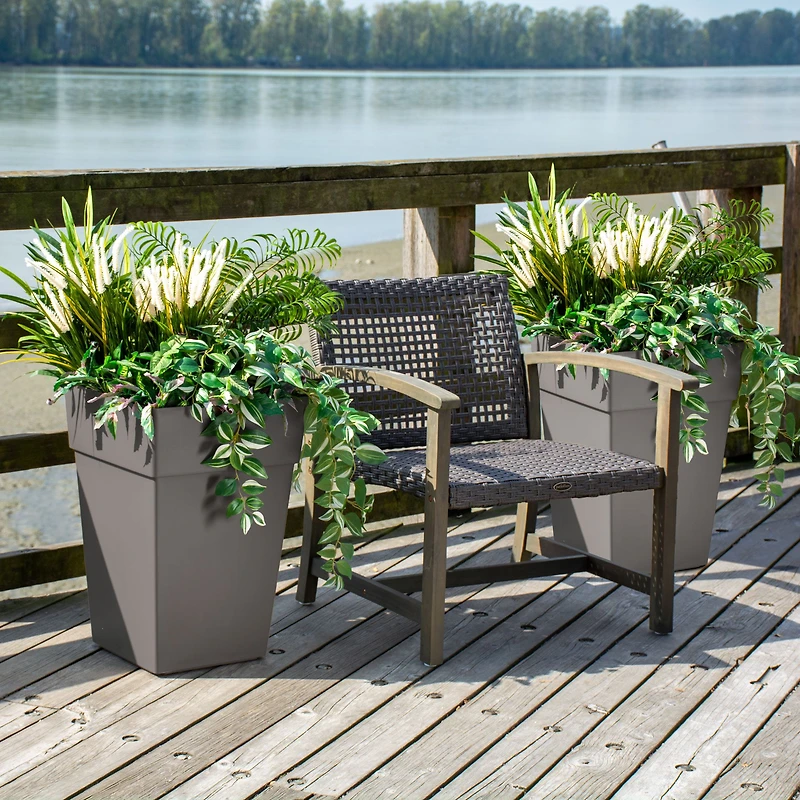 Grapevine Plus Ollie Recycled Plastic Planters - Grey, Set of 2