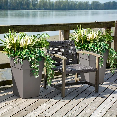 Grapevine Plus Ollie Recycled Plastic Planters - Grey, Set of 2