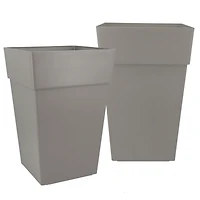 Grapevine Plus Ollie Jardinières en plastique recyclé - Gris, ensemble de 2