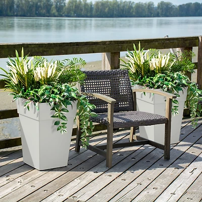 Grapevine Plus Ollie Recycled Plastic Planters - Cream, Set of 2