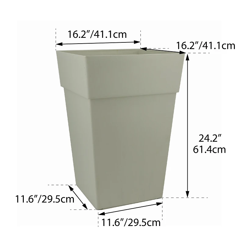 Grapevine Plus Ollie Recycled Plastic Planters - Cream, Set of 2