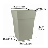 Grapevine Plus Ollie Recycled Plastic Planters - Cream, Set of 2