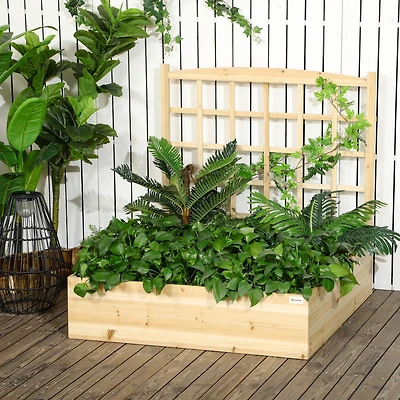 Jardinière en bois avec treillis