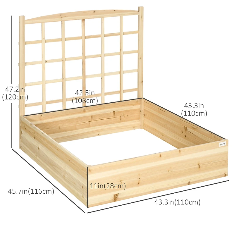 Wood Planter Box with Trellis