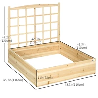 Wood Planter Box with Trellis