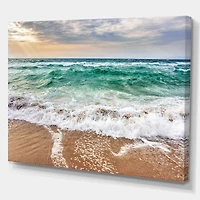 Crystal Clear Blue Foaming Waves  Canvas Wall Art