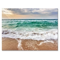 Crystal Clear Blue Foaming Waves  Canvas Wall Art