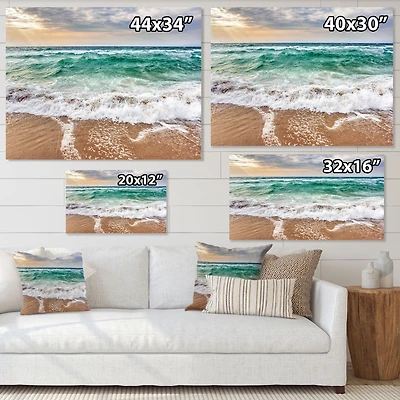 Crystal Clear Blue Foaming Waves  Canvas Wall Art