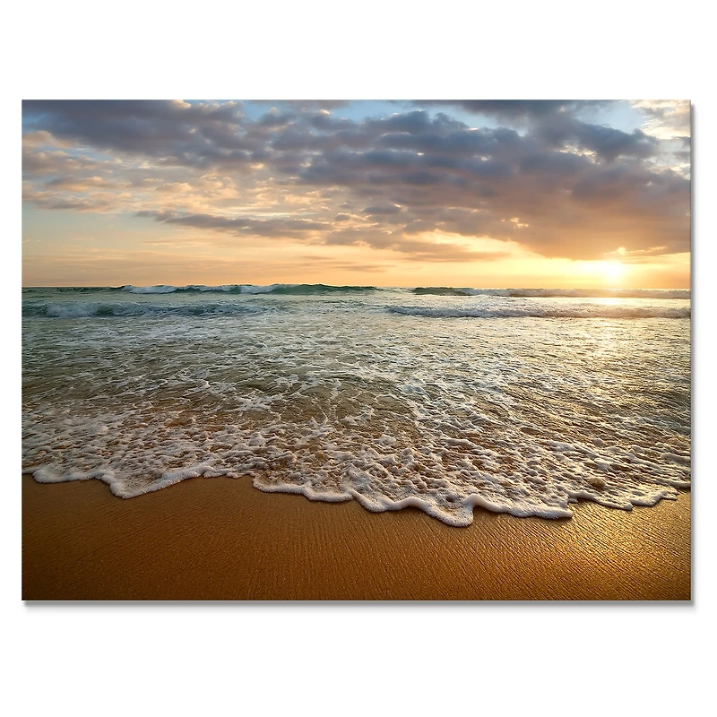 Toile « Bright Cloudy Sunset Calm Ocean »
