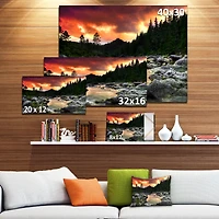 Rocky Mountain River at Sunset  Wall Art