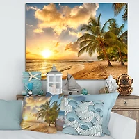 Gorgeous Beach of Island Barbados  Canvas Wall Art Print