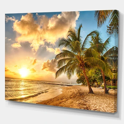 Gorgeous Beach of Island Barbados  Canvas Wall Art Print