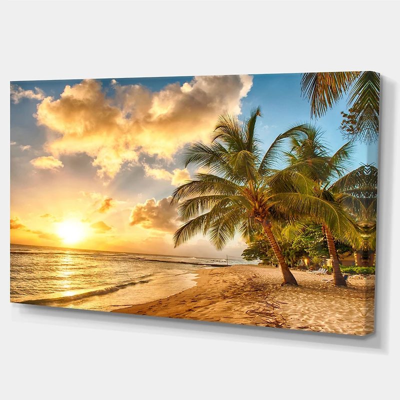 Gorgeous Beach of Island Barbados  Canvas Wall Art Print