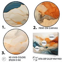 Art fluide dynamique « Orange and Blue River Ink »