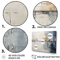 Composition de paysage abstrait « Blue and Beige Road Collage »