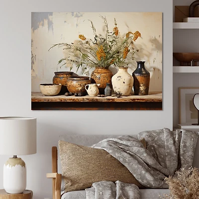 Vintage Pottery and Brown Florals – Antique Decorative Art