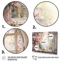 Blossoms by the Window – Pink Country Garden View