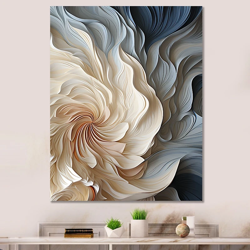 Mouvement éthéré doux « White and Blue Feather Spiral »