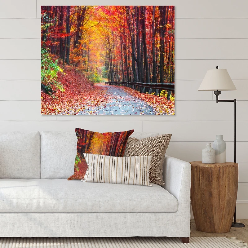 Toile « Road Beautiful Autumn Forest »