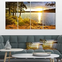 Beautiful View of Sunset over Lake Wall Artwork Print on Canvas