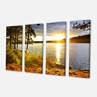 Beautiful View of Sunset over Lake Wall Artwork Print on Canvas