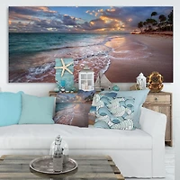 Toile imprimée « Palm Trees on Clear Sandy »