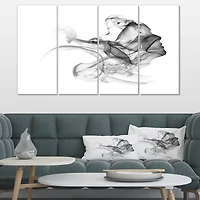 Woman and Smoke Double Exposure Canvas Wall Art