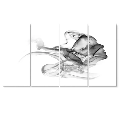 Woman and Smoke Double Exposure Canvas Wall Art