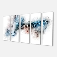 Man Playing A Guitar Watercolor  Canvas Wall Art