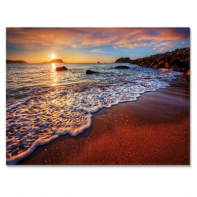 Toile imprimée « Stunning Ocean Beach at Sunset »