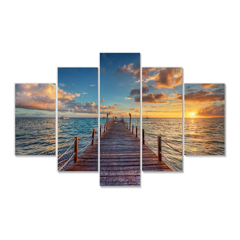 Toile « Brilliant Sunrise over Sea Pier »