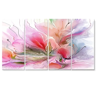 Lovely Painted Floral Design Wall Art