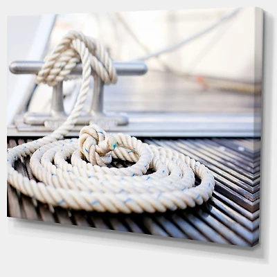 White Nautical Mooring Rope  Wall Art