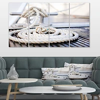 White Nautical Mooring Rope Canvas Wall Art Panels