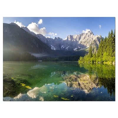 Toile « Green Mountain Lake the Alps »