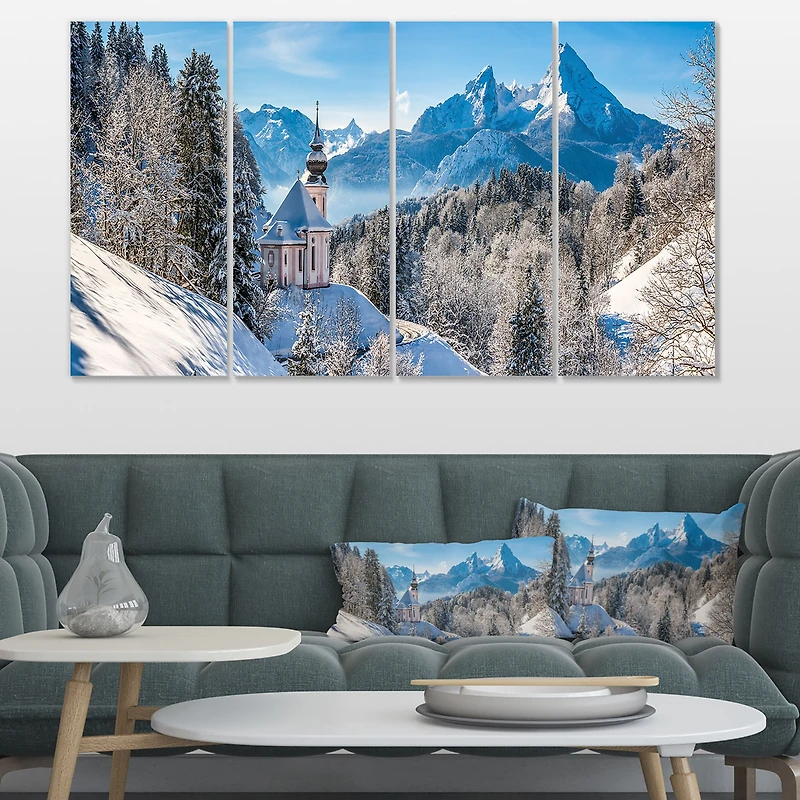 Winter the Bavarian Alps Canvas Wall Art - Panels