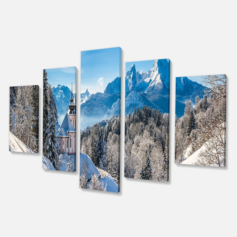 Winter the Bavarian Alps Canvas Wall Art - Panels