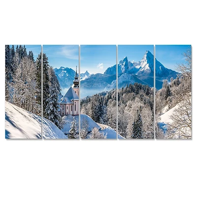 Winter the Bavarian Alps Canvas Wall Art - Panels
