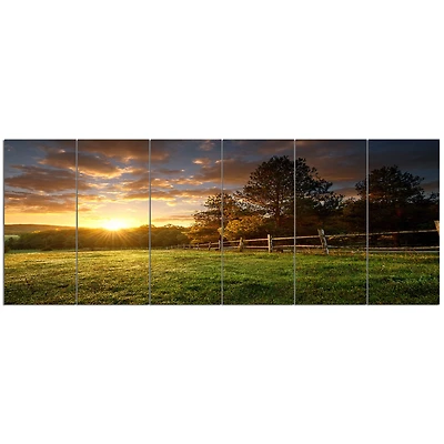 Toile « Fenced Ranch at Sunrise »