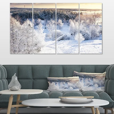 Beautiful Winter Panorama Canvas Wall Art Panels