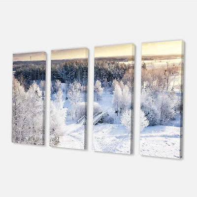 Beautiful Winter Panorama Canvas Wall Art Panels