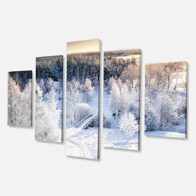 Beautiful Winter Panorama Canvas Wall Art Panels