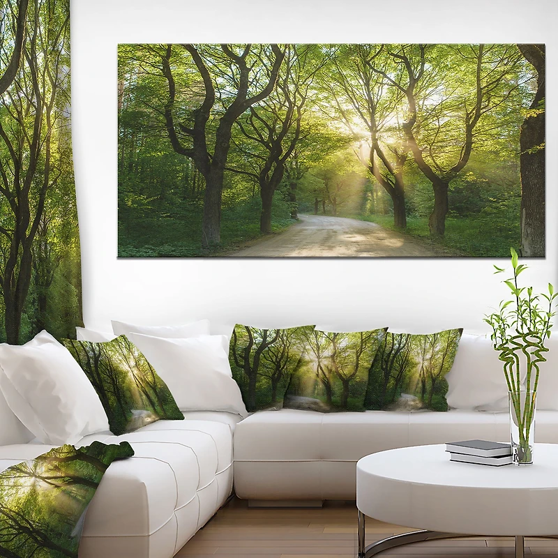 Evening Green Forest  Canvas Art Print