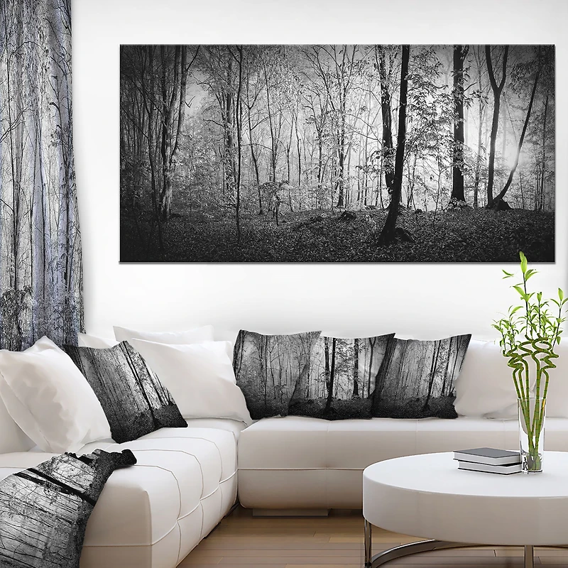 Beautiful Forest Morning Panorama  Canvas Art Print