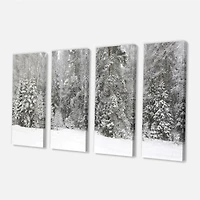 Toile « Foggy Winter Forest Panorama »