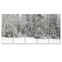 Foggy Winter Forest Panorama Canvas Wall Art
