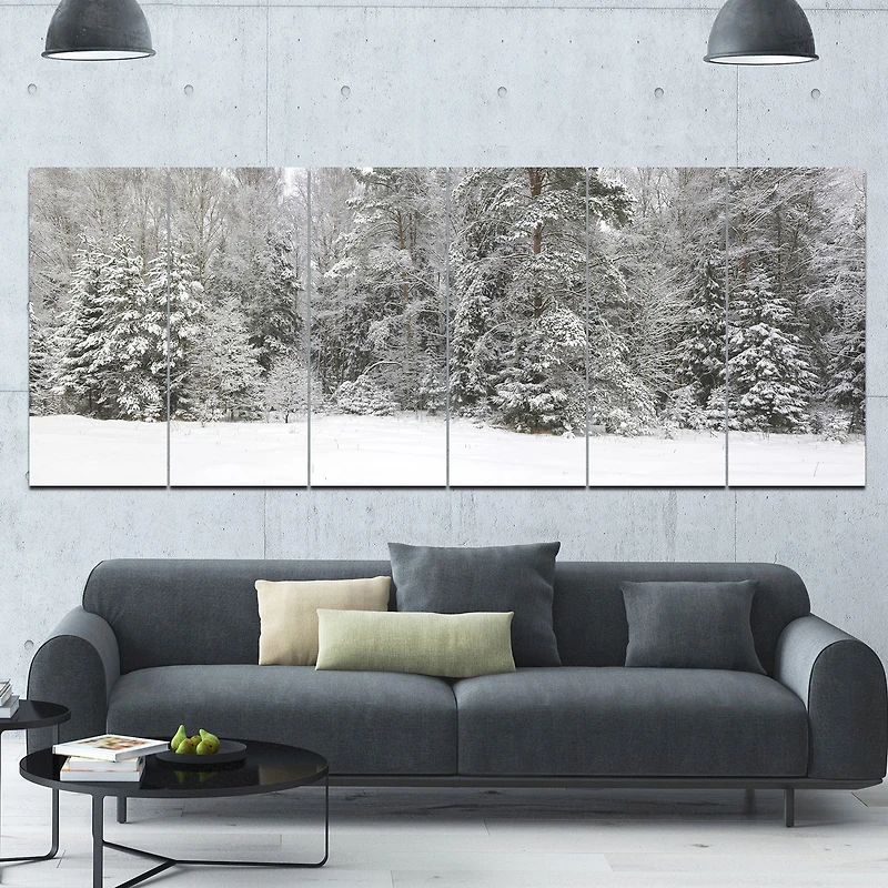 Foggy Winter Forest Panorama  Wall Art